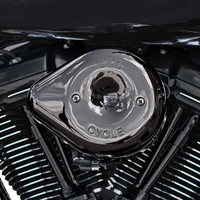 1014-0371 - S&S CYCLE Stealth Mini Teardrop Air Cleaner Cover - M8 - Lava Chrome 170-0780