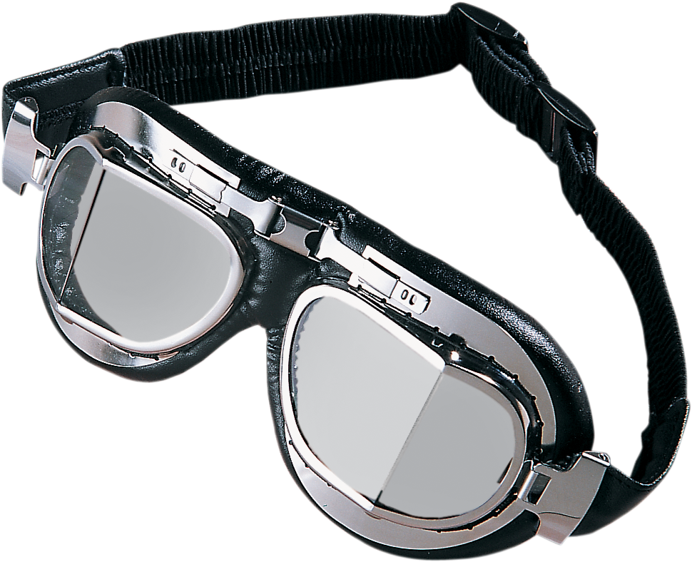 DRAG SPECIALTIES Red Baron Goggles - Stainless Steel 220028-BX3