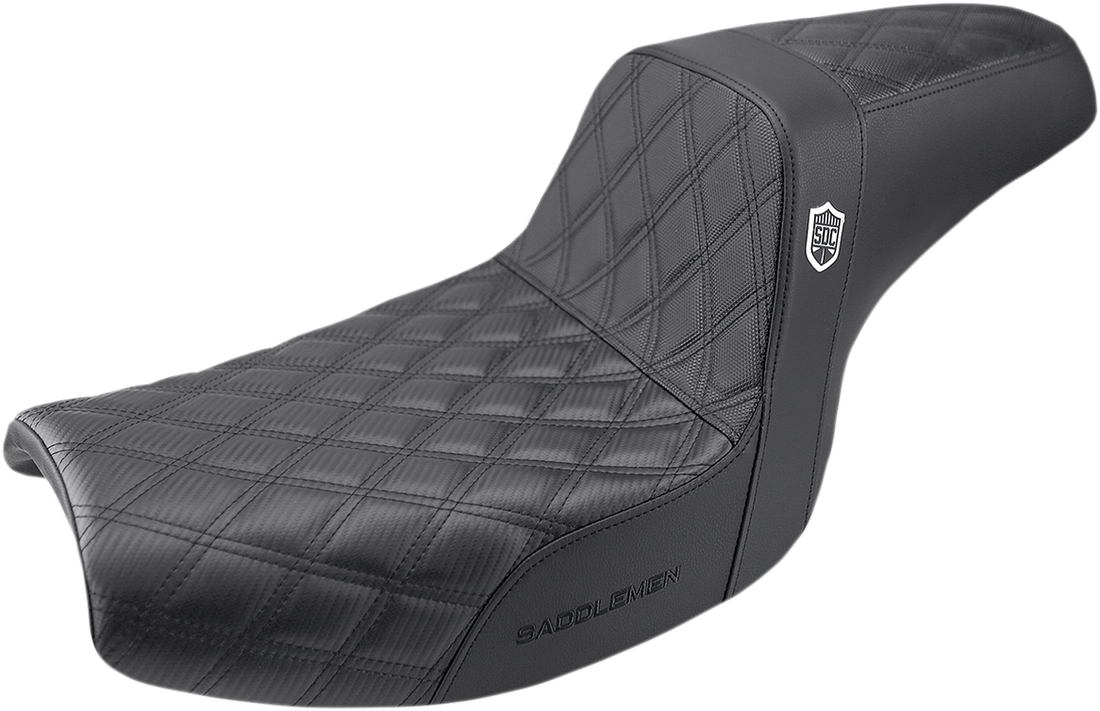 SADDLEMEN Pro Series SDC Performance Seat - w/o Backrest - Lattice Stitch/Lumbar Gripper - FXR '82-'00 SC88209DB