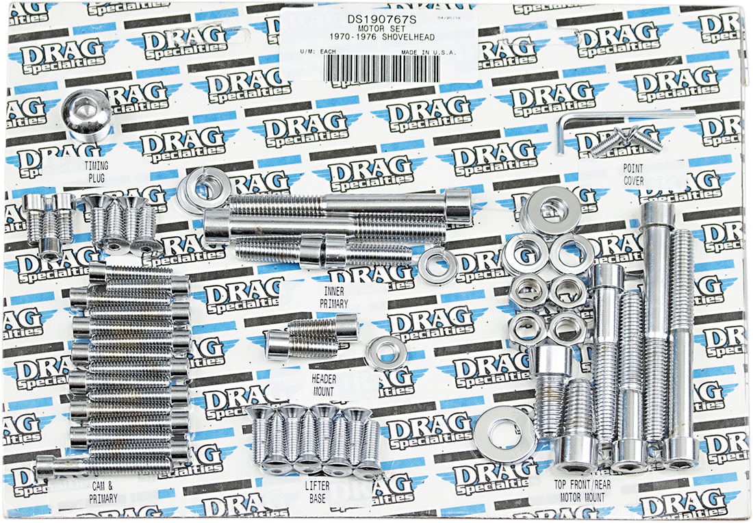 DRAG SPECIALTIES Motor Bolt Set - Smooth/Socket-Head - FX/FL MK110S