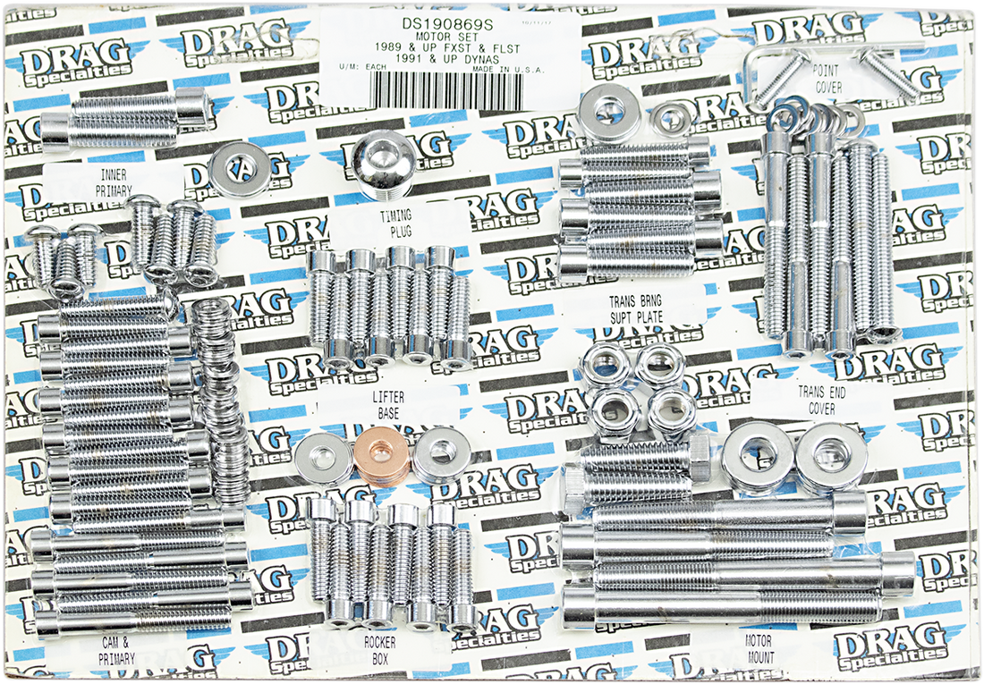 DRAG SPECIALTIES Bolt Kit - Motor - Socket-Head - Polished - Softail MK223S