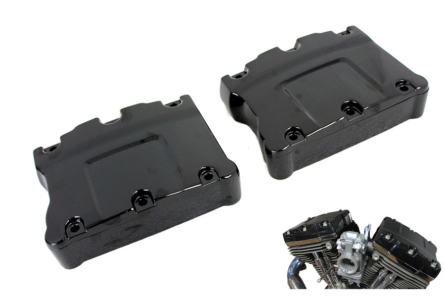 11-0892 - Black Titanium TC-88 Rocker Box Cover Set by V-Twin