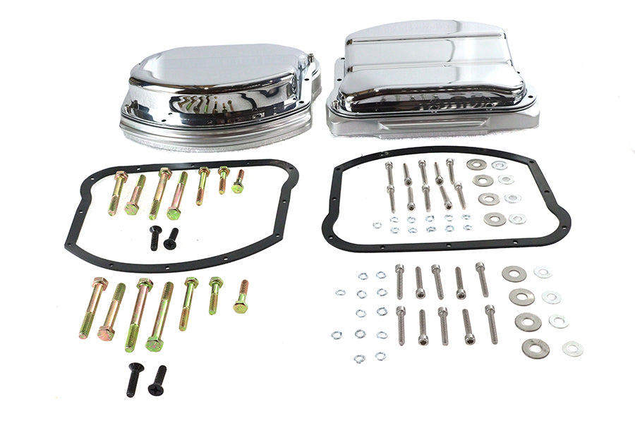 11-2703 - Panhead Evolution Rocker Box Set Chrome by V-Twin