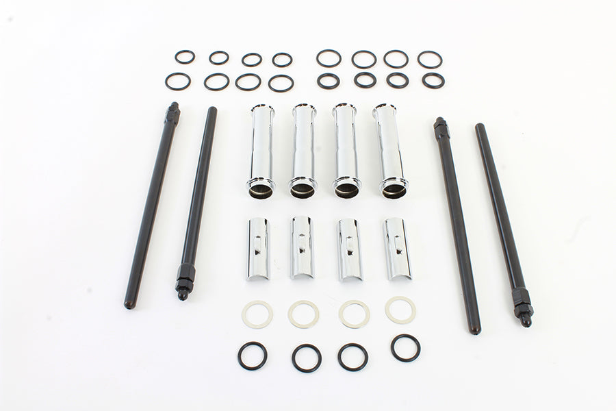11-9665 - M8 Quick Install Pushrod and Cover Kit Chrome by V-Twin