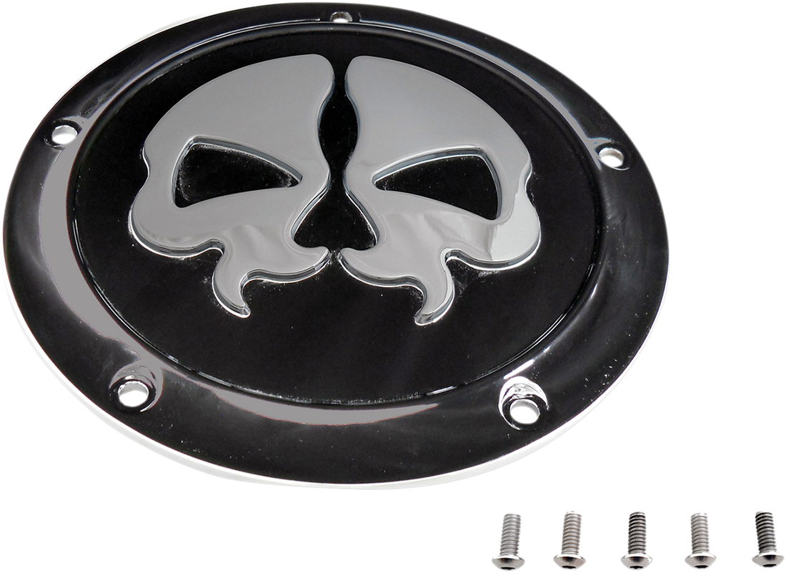 1107-0553 - DRAG SPECIALTIES Split Skull Derby Cover - Black 78046B