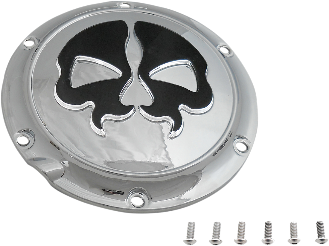 1107-0553 - DRAG SPECIALTIES Split Skull Derby Cover - Black 78046B