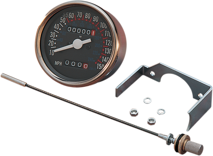 DRAG SPECIALTIES 3-1/8" Dash Mount Speedometer 72307