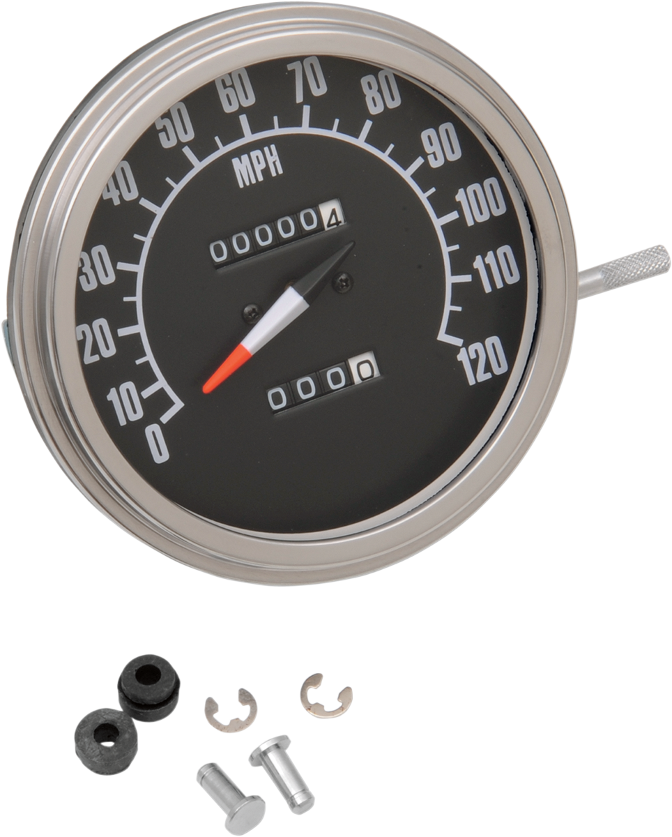 DRAG SPECIALTIES 5" MPH FL-Style 2:1 Speedometer with Tach - '68-'84 Black Face 72761M