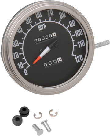 DRAG SPECIALTIES 5" MPH FL-Style 2:1 Speedometer with Tach - '68-'84 Black Face 72761M