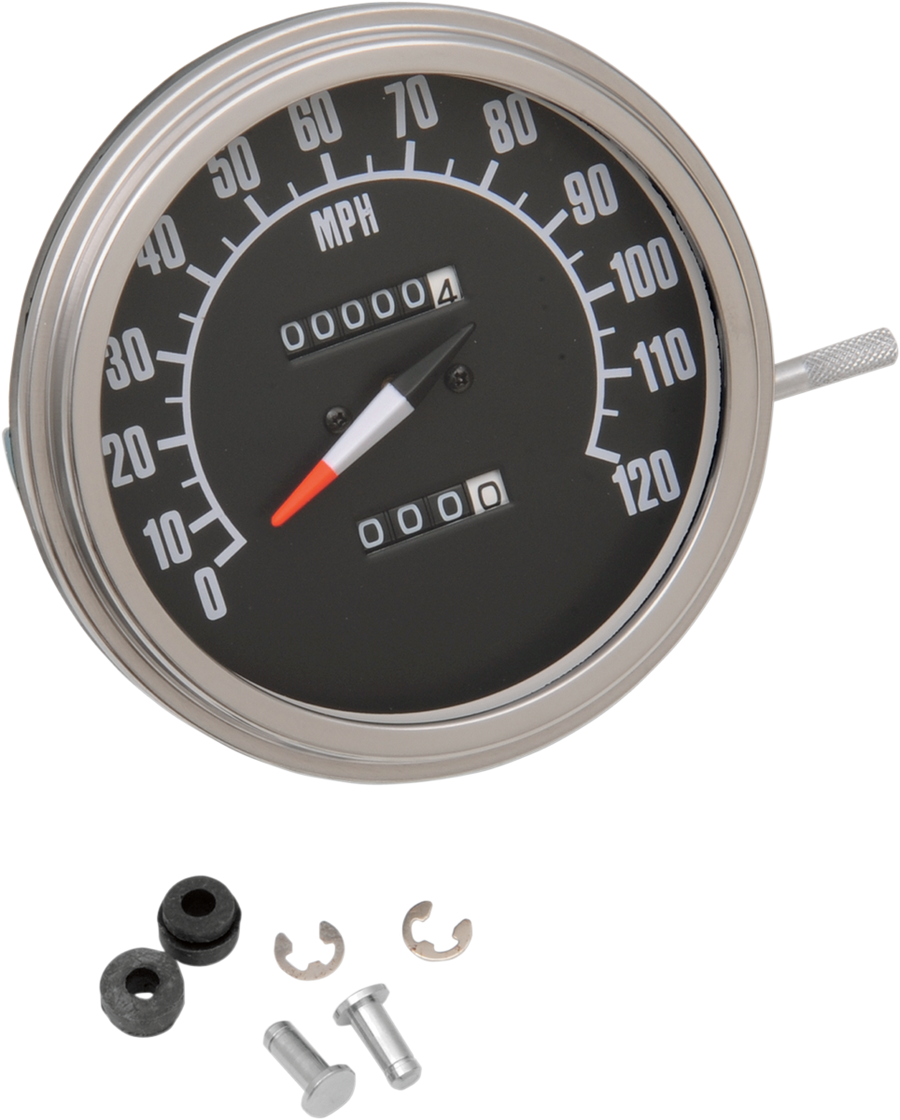 DRAG SPECIALTIES 5" MPH FL-Style 2:1 Speedometer with Tach - '68-'84 Black Face 72761M