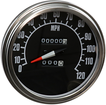 DRAG SPECIALTIES 5" FL-Style 2240:60 Speedometer with Reed Switch - '68-'84 Black Face 74584M