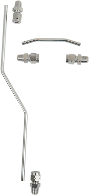 DRAG SPECIALTIES Rocker Oil Line Set - Chrome - Shovelhead 70197