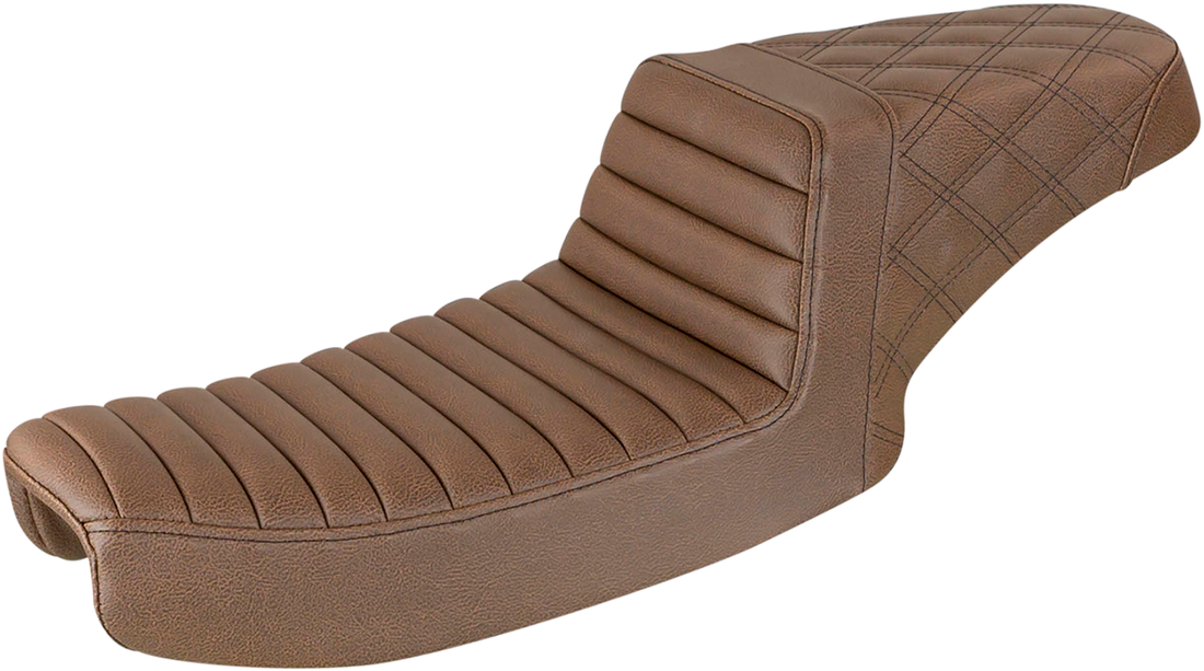 SADDLEMEN Step-Up Seat - Rear Lattice Stitch - Brown 891-04-173BR