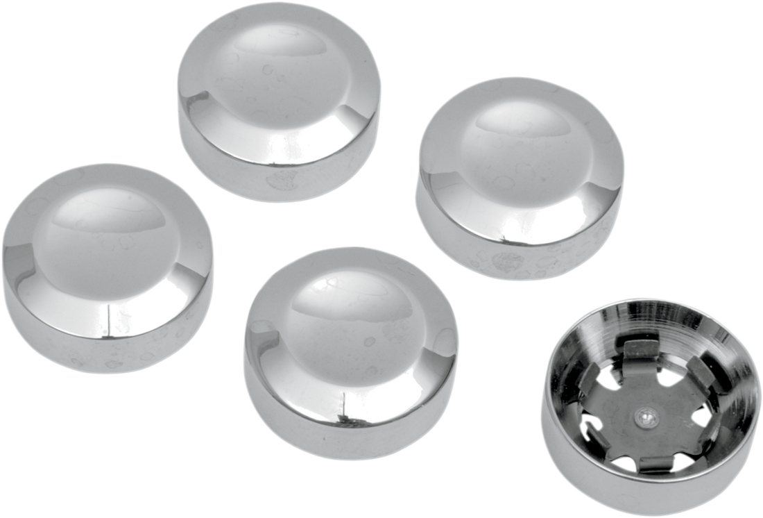 1201-0597 - DRAG SPECIALTIES Rear Pulley Bolt Cover - Chrome D26-0152