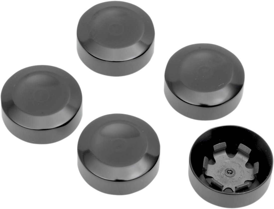 1201-0598 - DRAG SPECIALTIES Rear Pulley Bolt Cover - Black D26-0152B