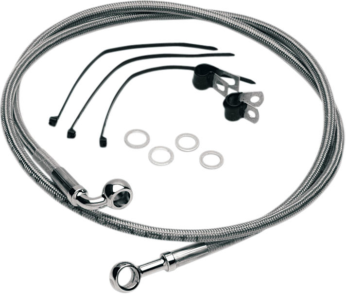 1204-2740 - DRAG SPECIALTIES Brake Line - Front (Upper) - Stainless Steel 640115