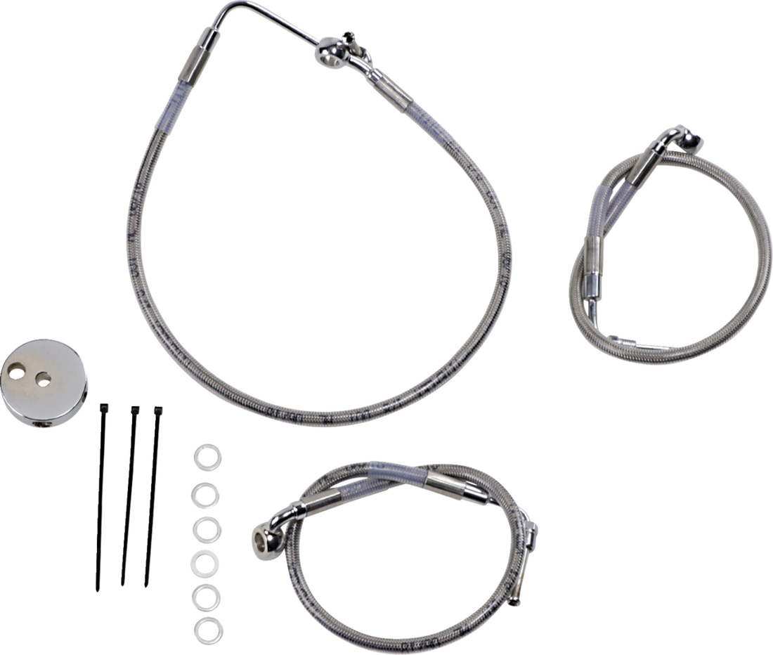 1204-2741 - DRAG SPECIALTIES Brake Line - Front (Lower/Upper) - Stainless Steel 640116
