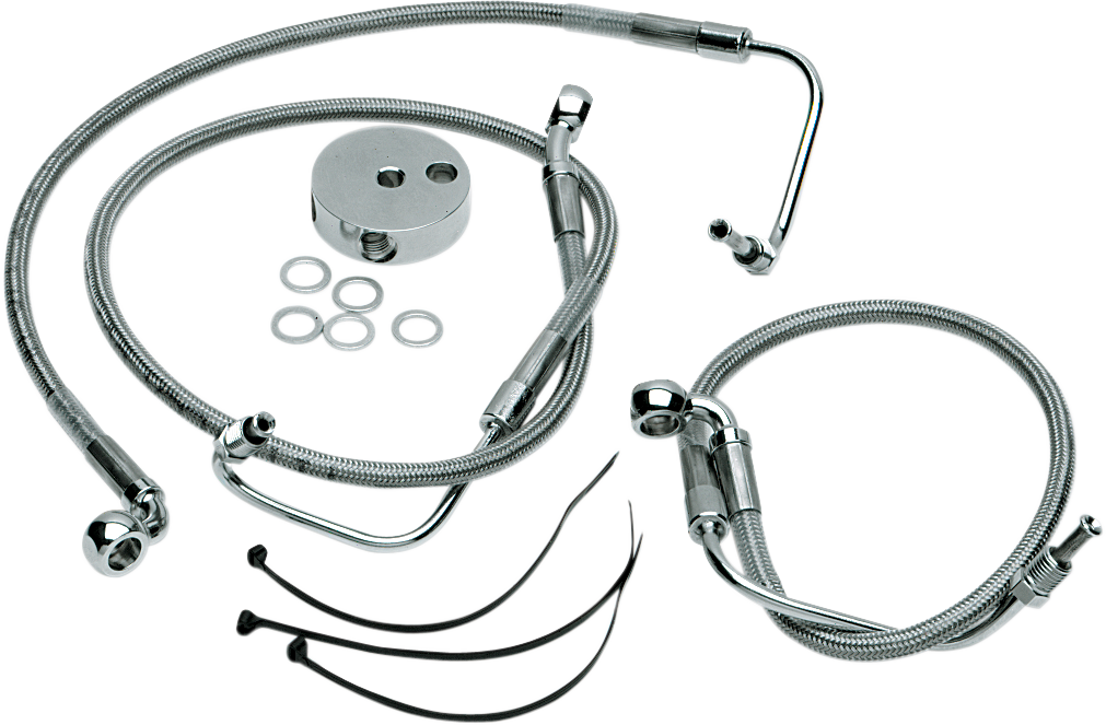 1204-2741 - DRAG SPECIALTIES Brake Line - Front (Lower/Upper) - Stainless Steel 640116