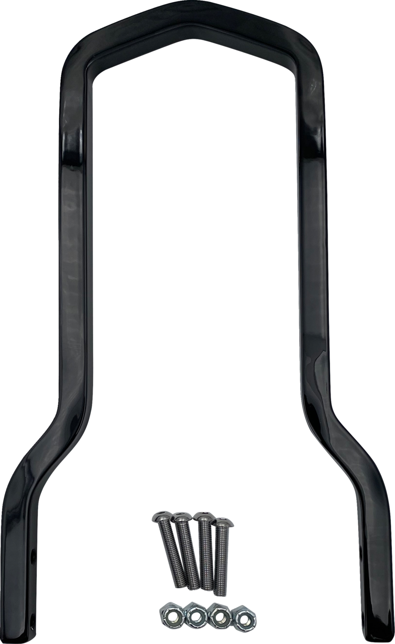 1501-0772 - DRAG SPECIALTIES Square Sissy Bar - Short - Black - 10" H x 7.5" W X08-0041GBS
