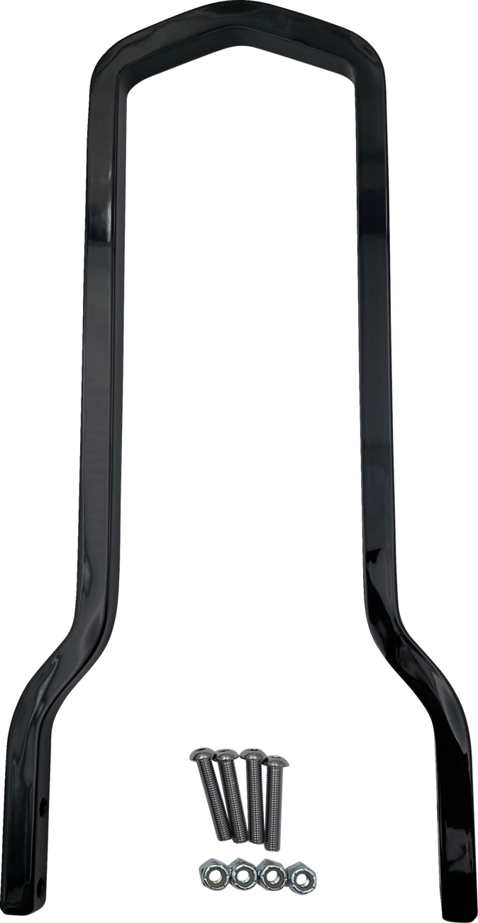 1501-0773 - DRAG SPECIALTIES Square Sissy Bar - Tall - Black - 12.5" H x 7.5" W X08-0041GBT