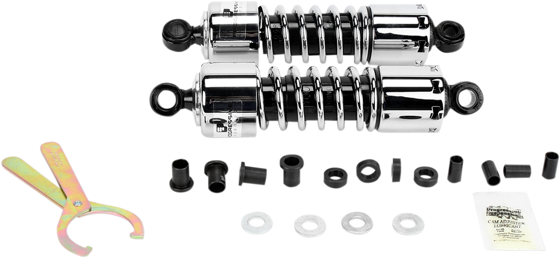 DS310093 - PROGRESSIVE SUSPENSION 412 Series Shock - 11" - Standard - Chrome - H-D 412-4005C