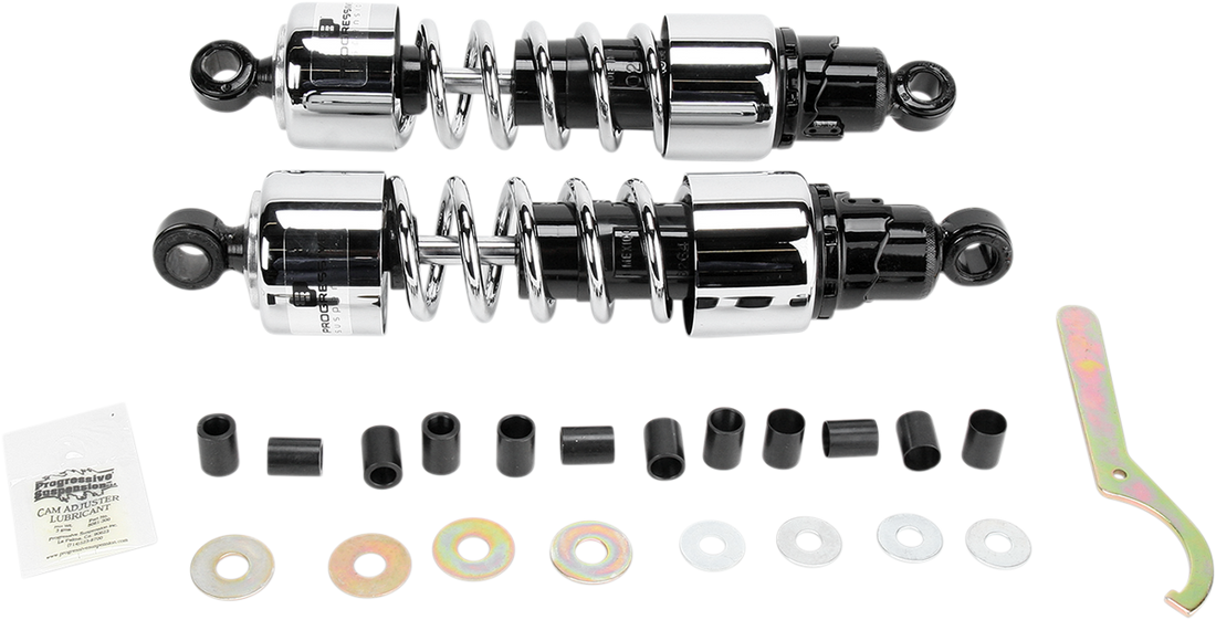 PS4212C - PROGRESSIVE SUSPENSION Shocks - 412 Cruiser Series - Chrome - 13" - Standard/Heavy Duty 412-4212C