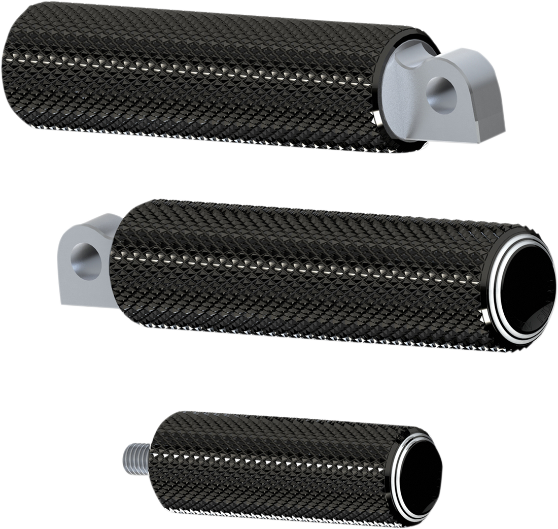 1620-1741 - ARLEN NESS Footpegs - Dual Ring - Black 07-934