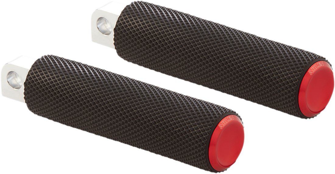 1620-1978 - ARLEN NESS Passenger Knurled Footpegs - Red - FLDE 07-955