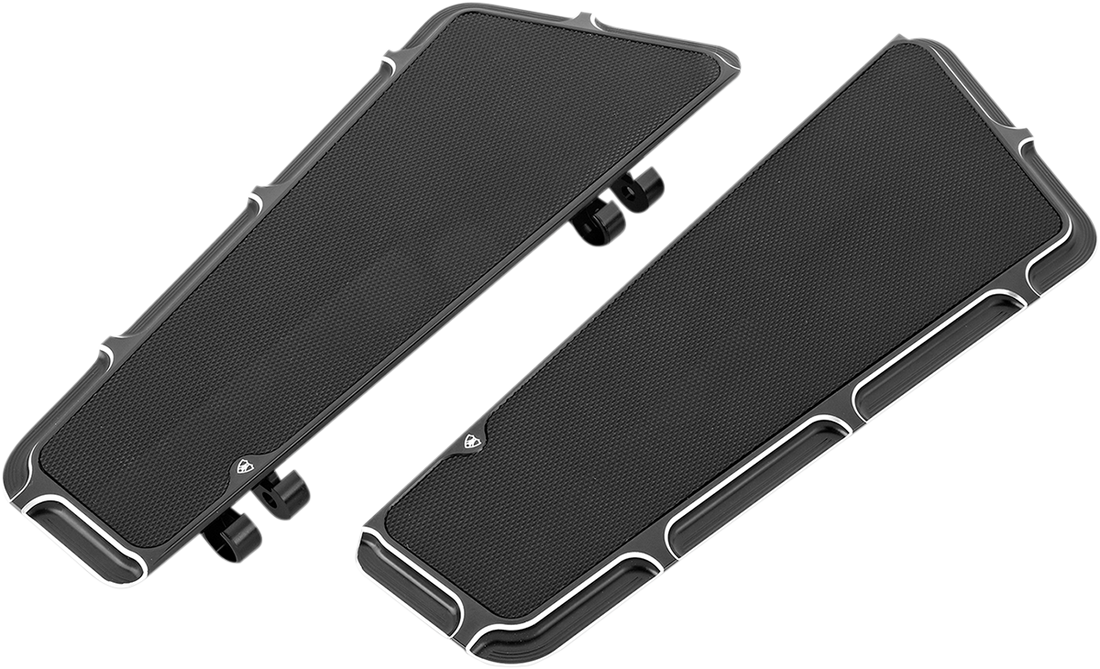 1621-0495 - ARLEN NESS Driver Floorboards - Black - Beveled 15-410