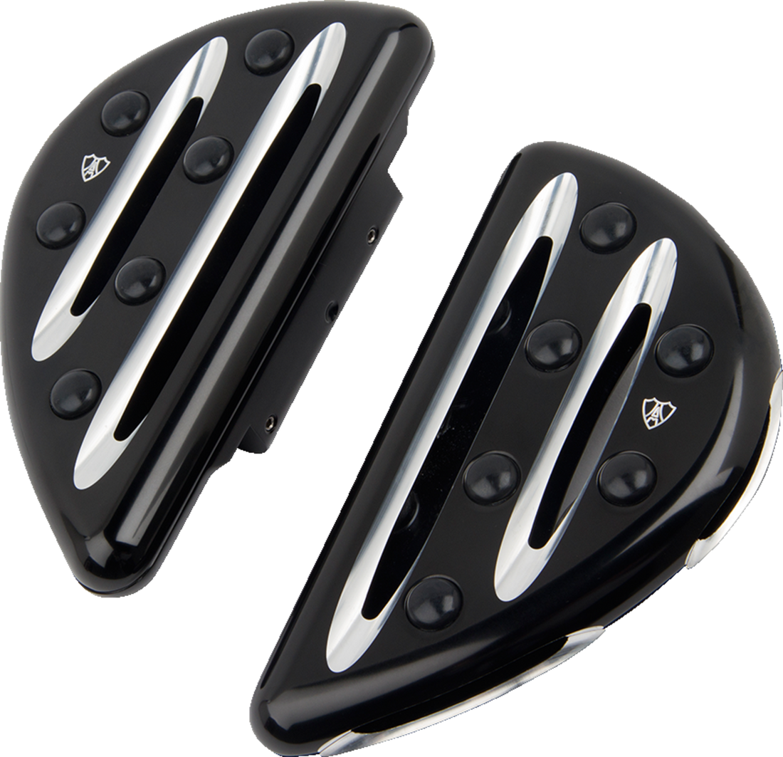 1621-0784 - ARLEN NESS Passenger Floorboards - Deep Cut - Black 06-867