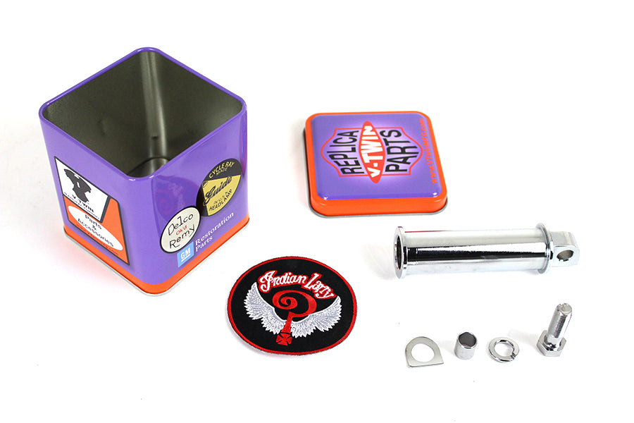 17-0606 - Indian Larry Style Spool Kick Pedal Chrome by Motorshop