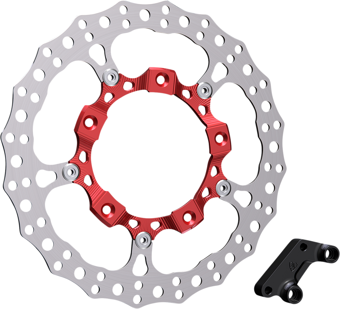 1710-3963 - ARLEN NESS Rotor 14" - Front Left - Red 300-003