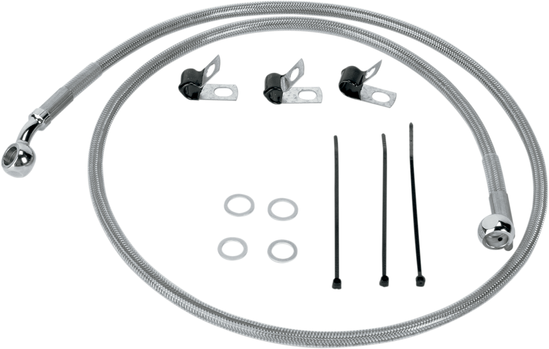 1741-0872 - DRAG SPECIALTIES Brake Line - Front (Upper) - Stainless Steel 660214
