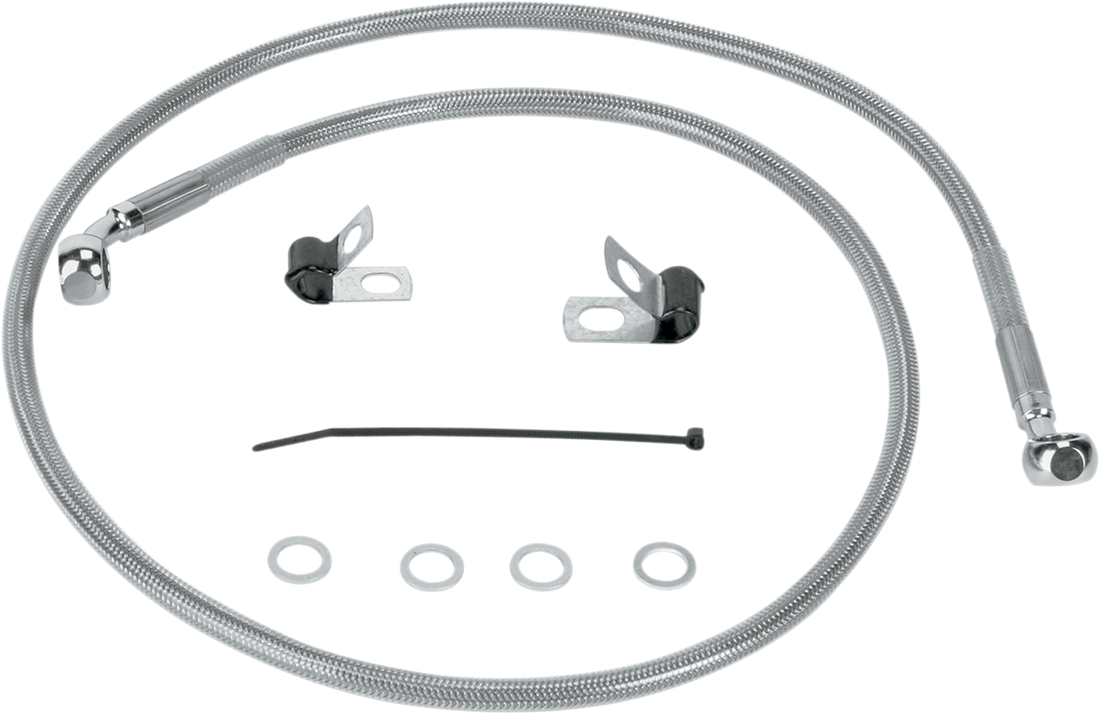 1741-0874 - DRAG SPECIALTIES Brake Line - Front (Upper) - Stainless Steel 660310