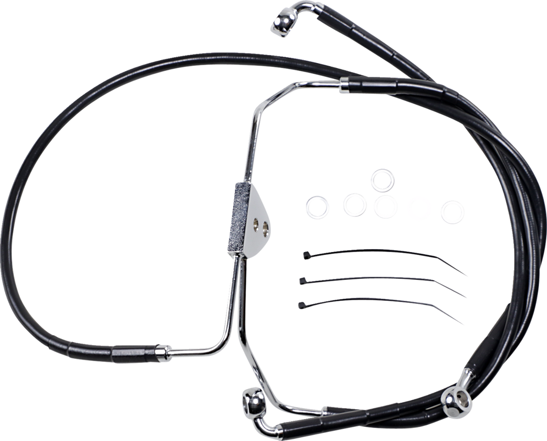 1741-2510 - DRAG SPECIALTIES Brake Line - Front - Black - +4" 620085-4BLK