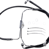 1741-2510 - DRAG SPECIALTIES Brake Line - Front - Black - +4" 620085-4BLK