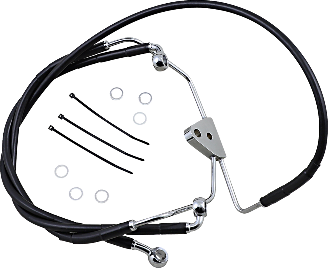 1741-2511 - DRAG SPECIALTIES Brake Line - Front - Black - +6" 620085-6BLK
