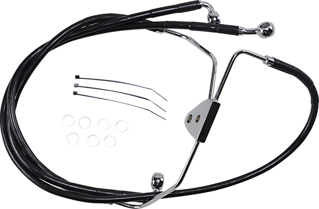 1741-2512 - DRAG SPECIALTIES Brake Line - Front - Black - +8" 620085-8BLK
