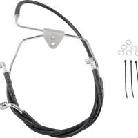 1741-2514 - DRAG SPECIALTIES Brake Line - Front (Lower/Upper) - Black 660411-BLK