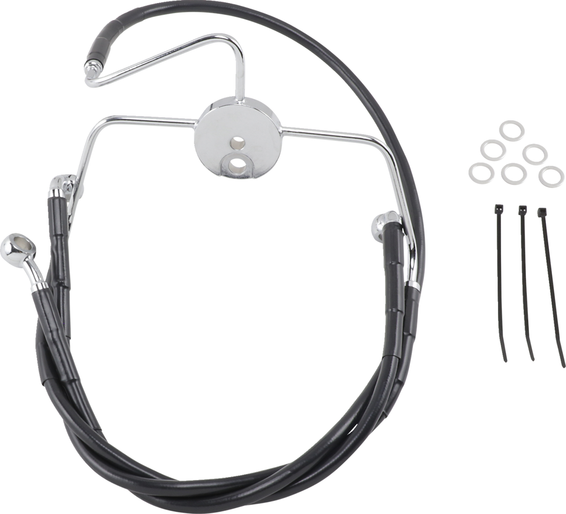 1741-2522 - DRAG SPECIALTIES Brake Line - Front - Black - +4" 644410-4BLK