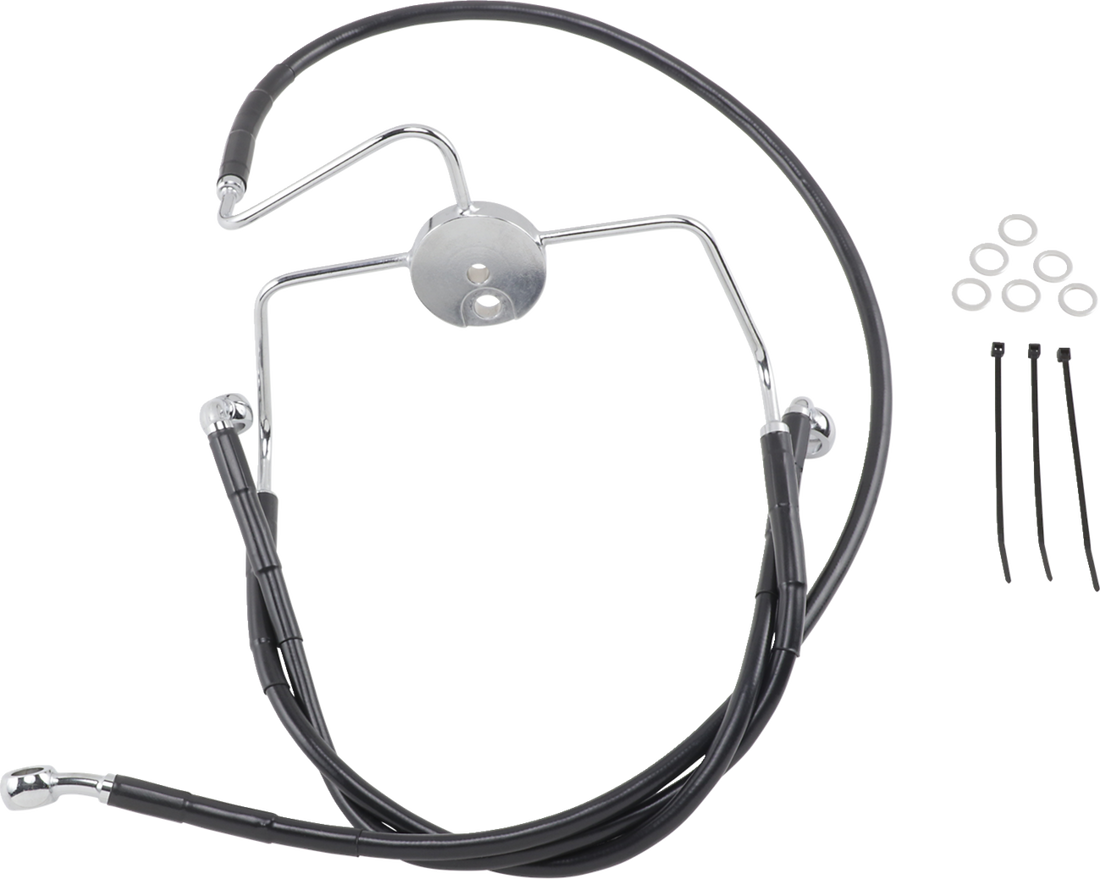 1741-2523 - DRAG SPECIALTIES Brake Line - Front - Black - +6" 644410-6BLK