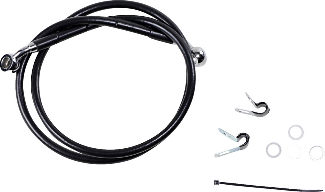 1741-2532 - DRAG SPECIALTIES Brake Line - Front (Upper) - Black 660310-BLK