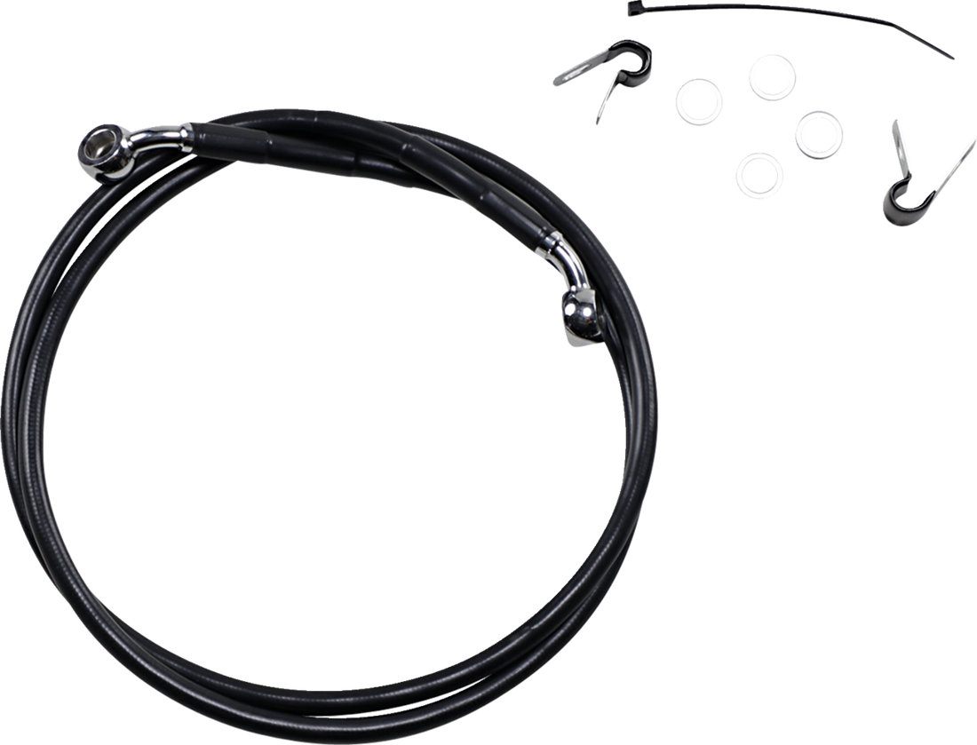 1741-2537 - DRAG SPECIALTIES Brake Line - Front - Black - +10" - XL 660310-10BLK