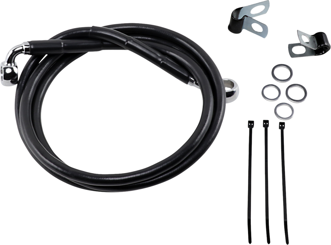 1741-2547 - DRAG SPECIALTIES Brake Line - Front - Black - +6" - '99-'07 FXST 640210-6BLK