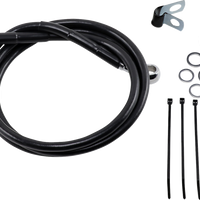 1741-2547 - DRAG SPECIALTIES Brake Line - Front - Black - +6" - '99-'07 FXST 640210-6BLK