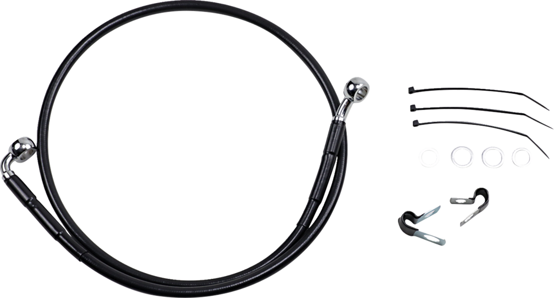 1741-2556 - DRAG SPECIALTIES Brake Line - Front (Upper) - Black 640112-BLK
