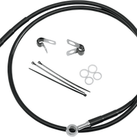 1741-2580 - DRAG SPECIALTIES Brake Line - Front (Upper) - Black 640115-BLK