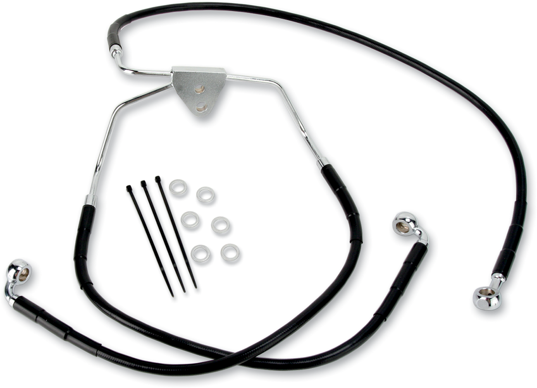 1741-2584 - DRAG SPECIALTIES Brake Line - Front - Black - +8" 640115-8BLK
