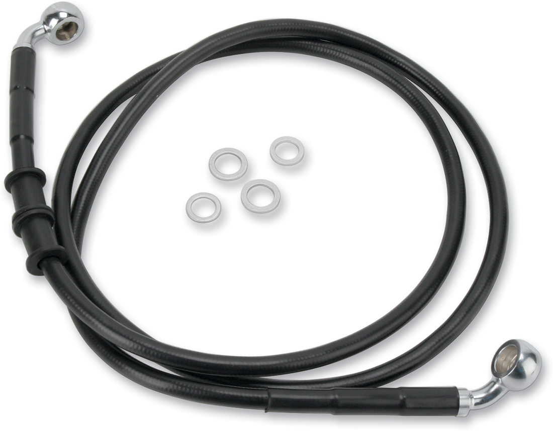 1741-2593 - DRAG SPECIALTIES Brake Line - Front - Black - +2" - '10-'15 FXDWG 660323-2BLK