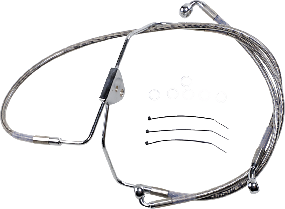 1741-2624 - DRAG SPECIALTIES Brake Line - Front - +2" - Touring - Stainless Steel 620085-2
